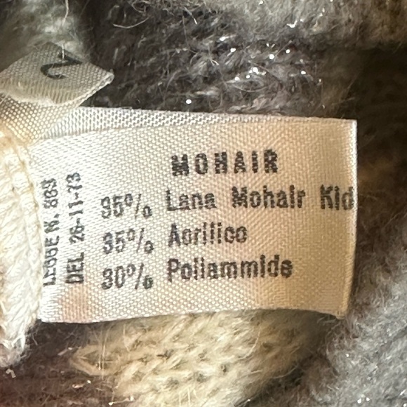 Ribot Italy | Vintsge 80s Mohair Blend Crewneck Dolman Sleeve Checkered Sweater - Picture 7 of 10